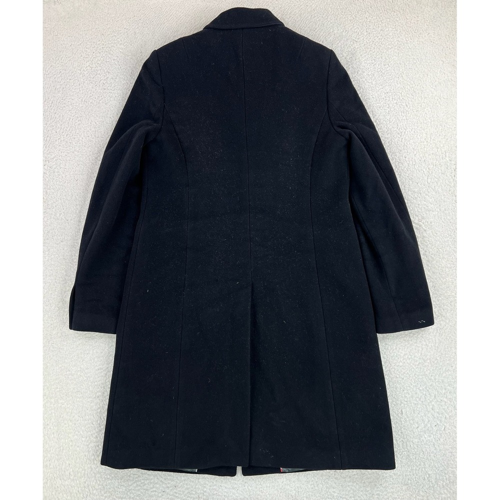 J.Crew Coat Womens 10 Tall Black Wool Cashmere Single Breasted Long Lined